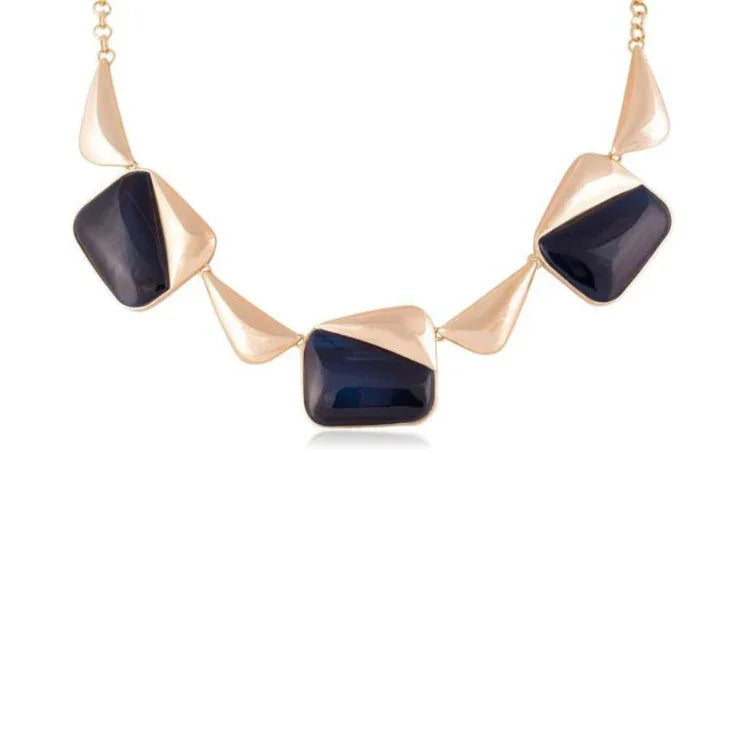 BLUE AGATE SKYLINE NECKLACE - GOLD PLATED | NYFW | BRAINSTORM JEWELRY - Brainstorm Jewelry