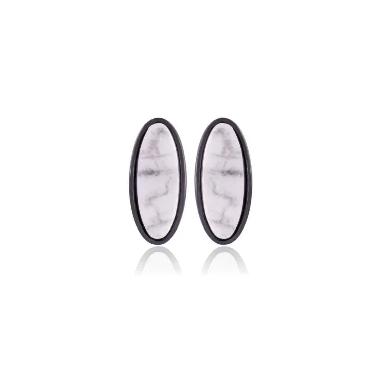 NATURAL HAULITE FROST EARRING | BLACK RHODIUM | ECLIPSE | BRAINSTORM JEWELRY - Brainstorm Jewelry