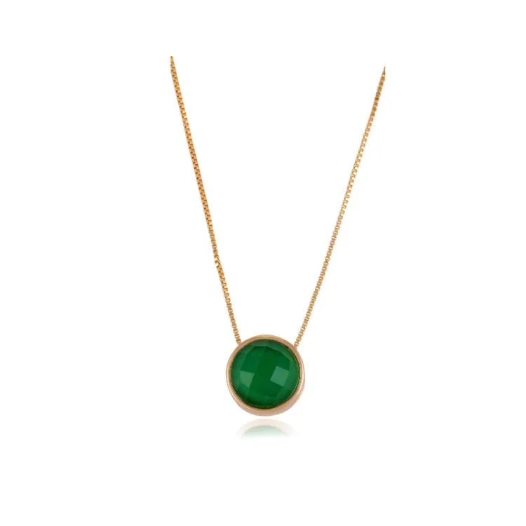 GREEN ROCKY CRYSTAL LOOP NECKLACE | GOLD PLATED | MINIMALIST| BRAINSTORM JEWELRY - Brainstorm Jewelry