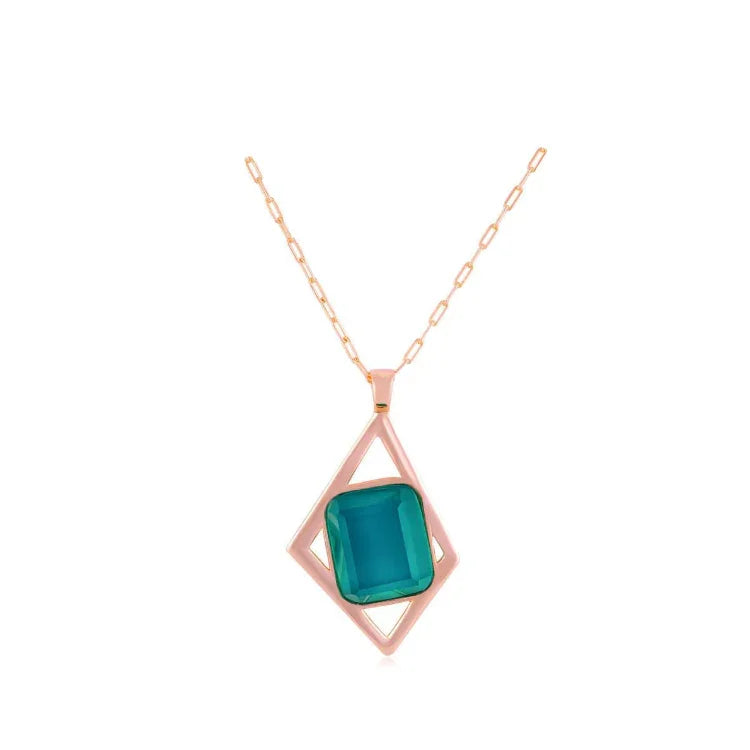 CYAN LUMINARA NECKLACE | GOLD PLATED | OPULENCE | BRAINSTORM JEWELRY - Brainstorm Jewelry