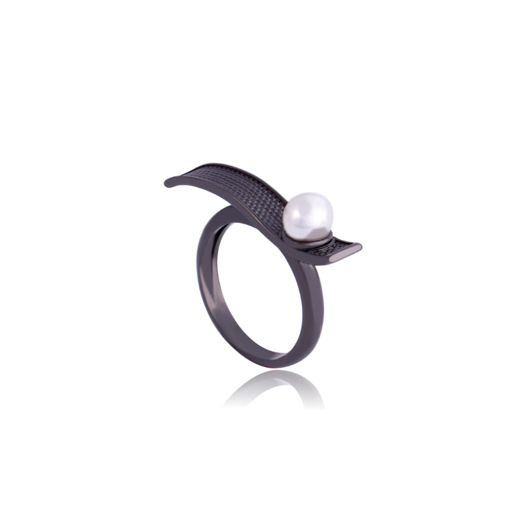 PEARL TWILIGHT RING | BLACK RHODIUM | ECLIPSE | BRAINSTORM JEWELRY - Brainstorm Jewelry