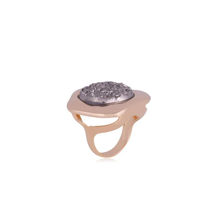 PLATINUM DRUSE LUXURY RING | GOLD PLATED | NEW RADIANT RANGE | BRAINSTORM JEWELRY - Brainstorm Jewelry