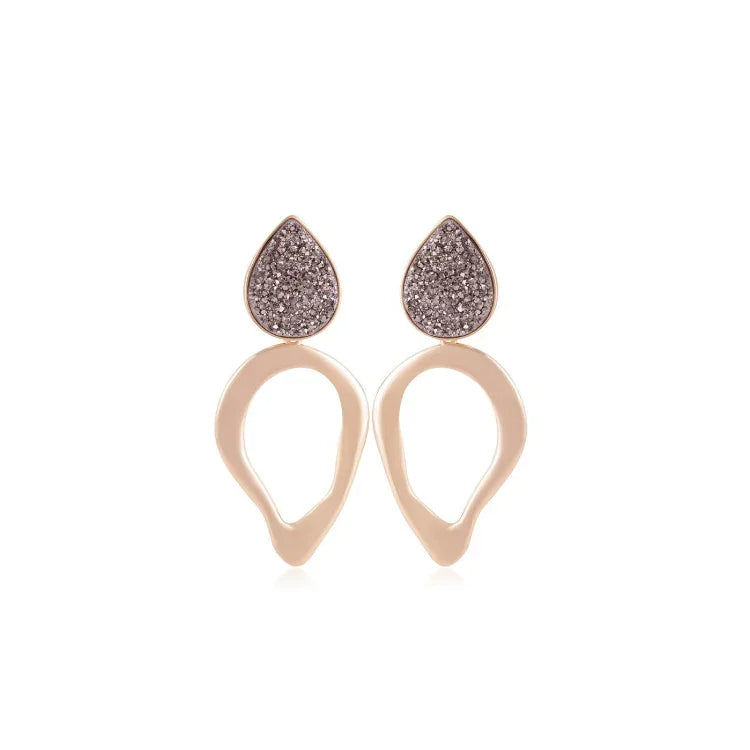 PLATINUM DRUSE SPLENDOR EARRING | GOLD PLATED | NEW RADIANT RANGE | BRAINSTORM JEWELRY - Brainstorm Jewelry