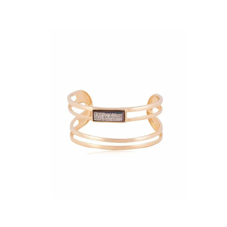 PLATINUM DRUSE LIGHT BRACELET | GOLD PLATED | MINIMALIST | BRAINSTORM JEWELRY - Brainstorm Jewelry