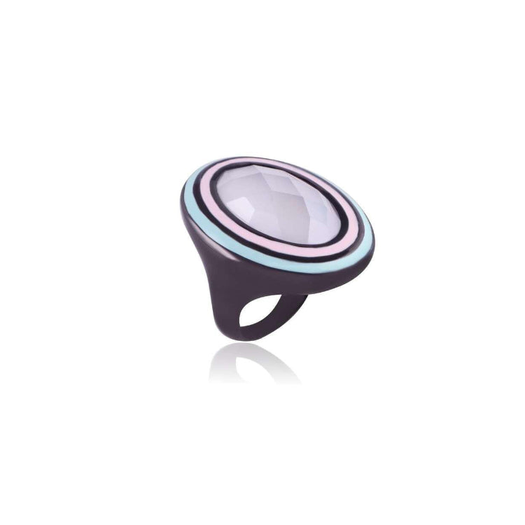 MILKY QUARTZ DREAM RING | BLACK RHODIUM | ECLIPSE | BRAINSTORM JEWELRY - Brainstorm Jewelry