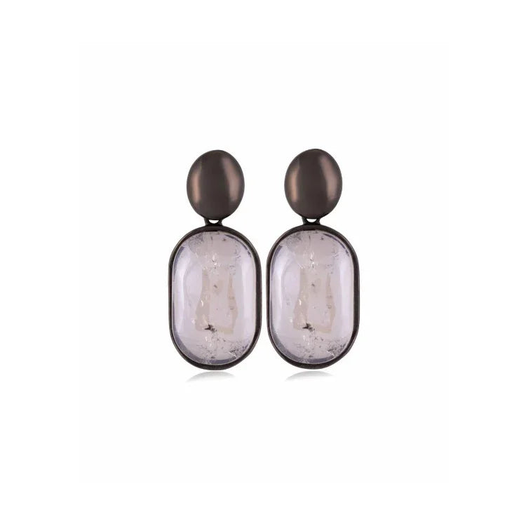ROCKY CRYSTAL TITAN EARRING | BLACK RHODIUM | ECLIPSE | BRAINSTORM JEWELRY - Brainstorm Jewelry