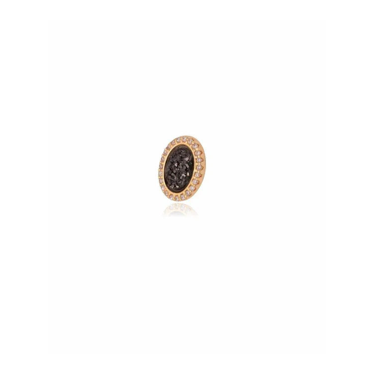 BLACK DRUSE EARRING | GOLD PLATED | OPULENCE | BRAINSTORM JEWELRY - Brainstorm Jewelry
