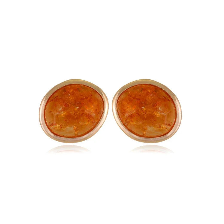 CITRINE CIRCLE EARRING | GOLD PLATED | OPULENCE | BRAINSTORM JEWELRY - Brainstorm Jewelry