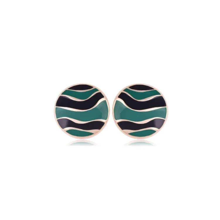 GREEN AND BLACK ENAMEL EARRING | GOLD PLATED | OPULENCE | BRAINSTORM JEWELRY - Brainstorm Jewelry