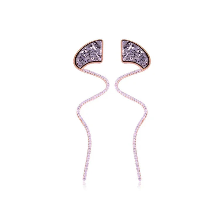PLATINUM DRUSE GLAMOUR EARRING | GOLD PLATED | NEW RADIANT RANGE | BRAINSTORM JEWELRY - Brainstorm Jewelry