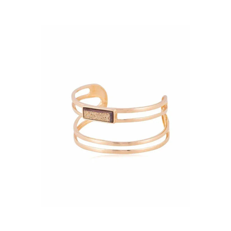 GOLD DRUSE LIGHT BRACELET | GOLD PLATED | MINIMALIST | BRAINSTORM JEWELRY - Brainstorm Jewelry