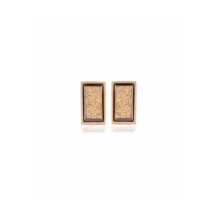 GOLD DRUSE LIGHT EARRING | GOLD PLATED | MINIMALIST | BRAINSTORM JEWELRY - Brainstorm Jewelry