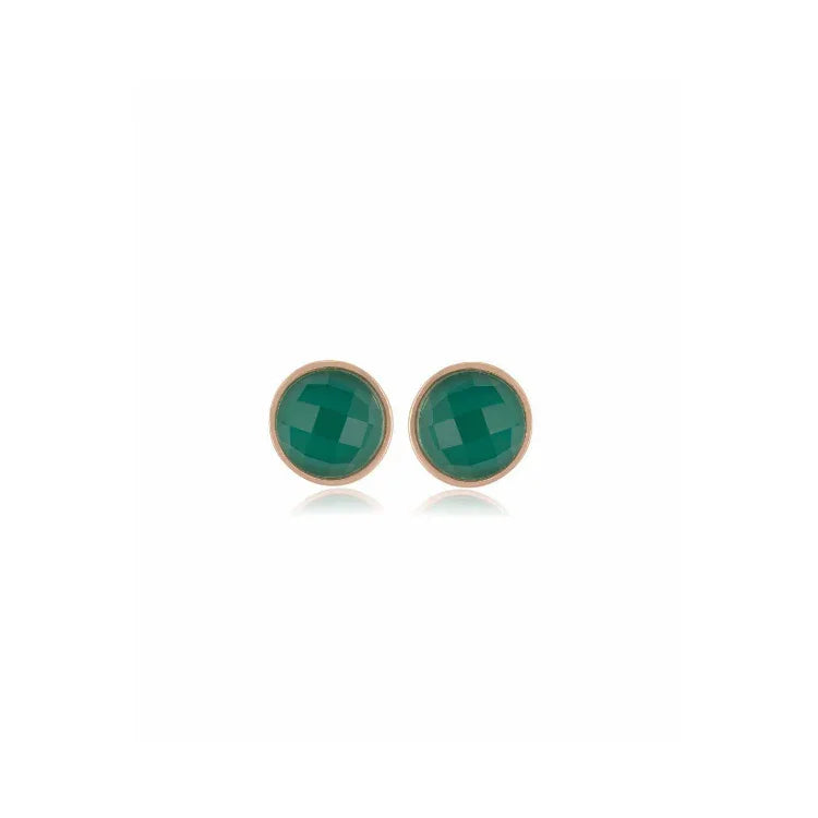 GREEN ROCKY CRYSTAL LOOP EARRING | GOLD PLATED |MINIMALIST| BRAINSTORM JEWELRY - Brainstorm Jewelry