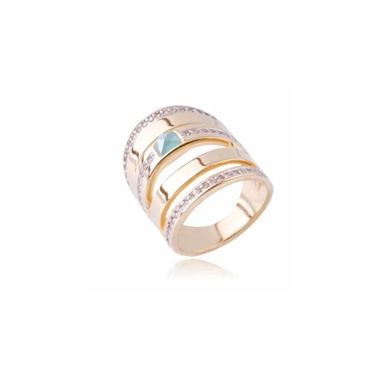 BLUE CRYSTAL CELESTE RING | GOLD PLATED | NEW RADIANT RANGE | BRAINSTORM JEWELRY - Brainstorm Jewelry