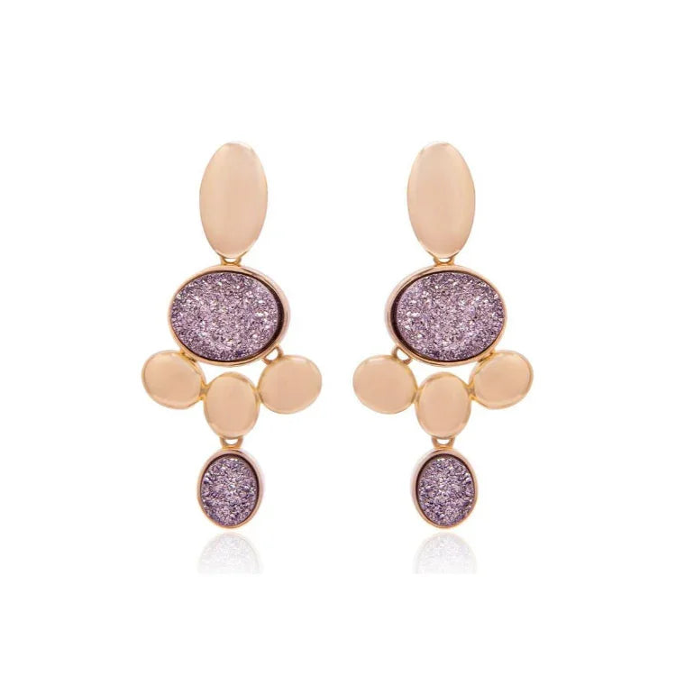PLATINUM DRUSE GRAPE CLUSTER EARRING | GOLD PLATED | NEW RADIANT RANGE | BRAINSTORM JEWELRY - Brainstorm Jewelry