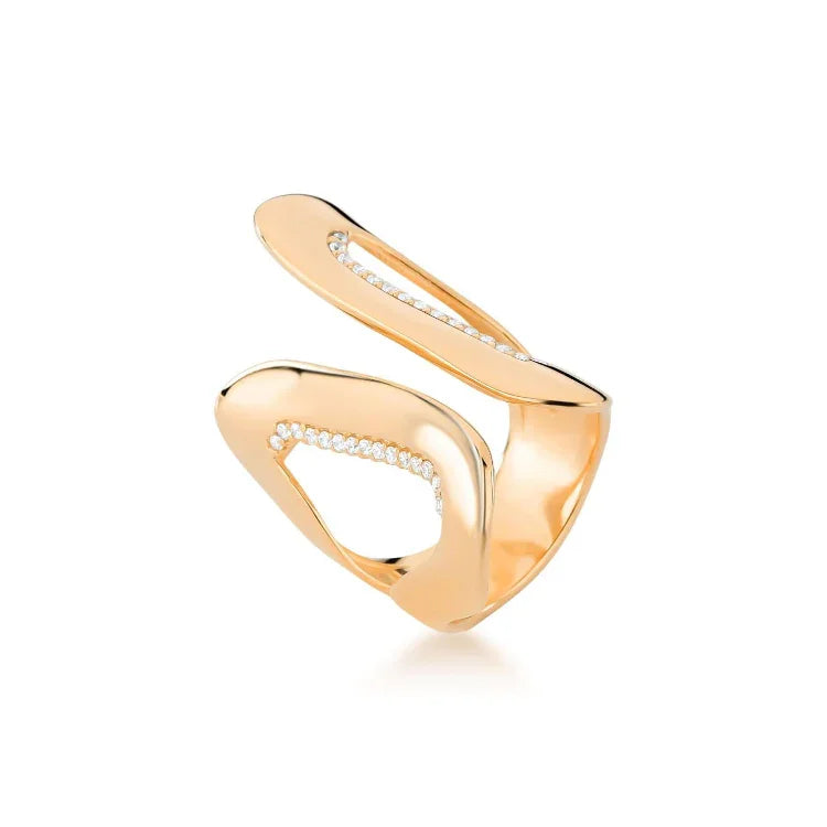 ZIRCONIA MERRY KISS RING | GOLD PLATED | SHINE BRIGHT | BRAINSTORM JEWELRY - Brainstorm Jewelry