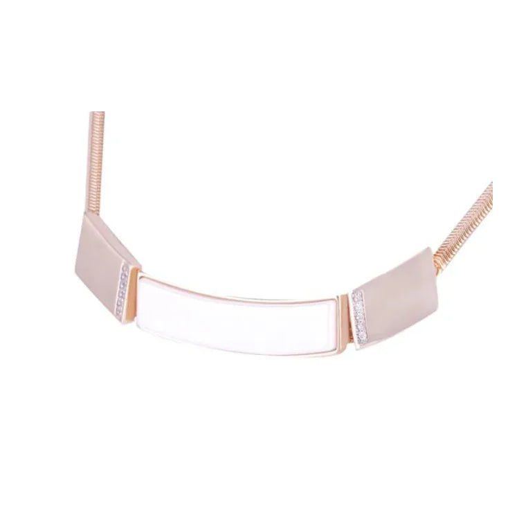 WHITE PORCELAIN METROPOLITAN NECKLACE | GOLD PLATED | NYFW | BRAINSTORM JEWELRY - Brainstorm Jewelry