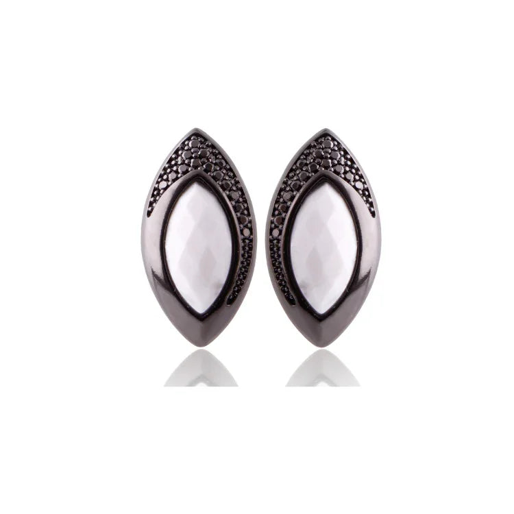 NATURAL HAULITE LUMINA EARRING | BLACK RHODIUM | ECLIPSE | BRAINSTORM JEWELRY - Brainstorm Jewelry
