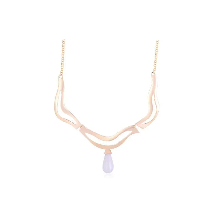PORCELAIN IMPERIAL BRILLIANCE NECKLACE | GOLD PLATED | OPULENCE | BRAINSTORM JEWELRY - Brainstorm Jewelry