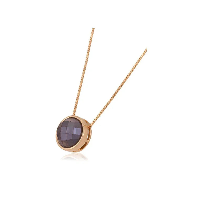 SMOKY QUARTZ LOOP NECKLACE | GOLD PLATED | MINIMALIST| BRAINSTORM JEWELRY - Brainstorm Jewelry