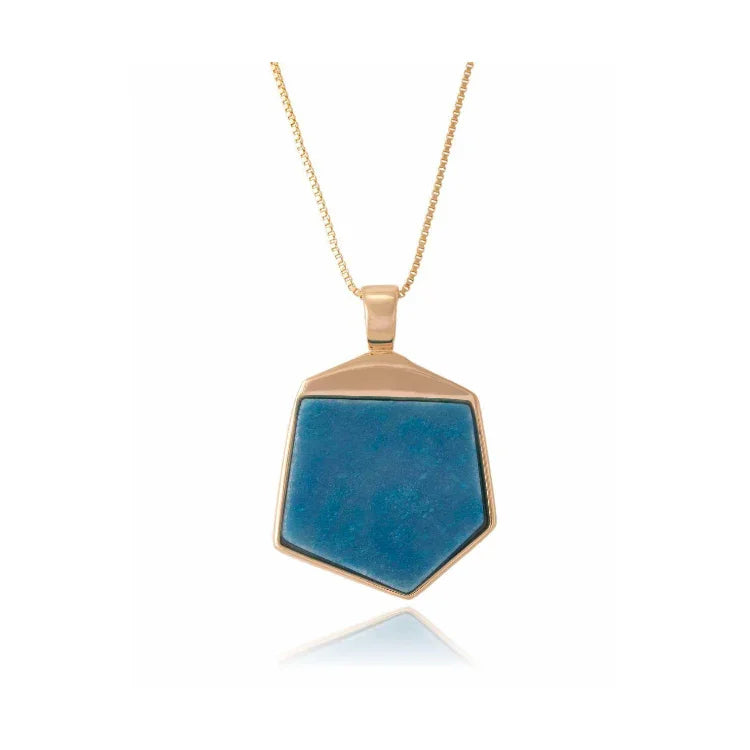 TURQUOISE QUARTZ LLUME NECKLACE| GOLD PLATED | OPULENCE | BRAINSTORM JEWELRY - Brainstorm Jewelry