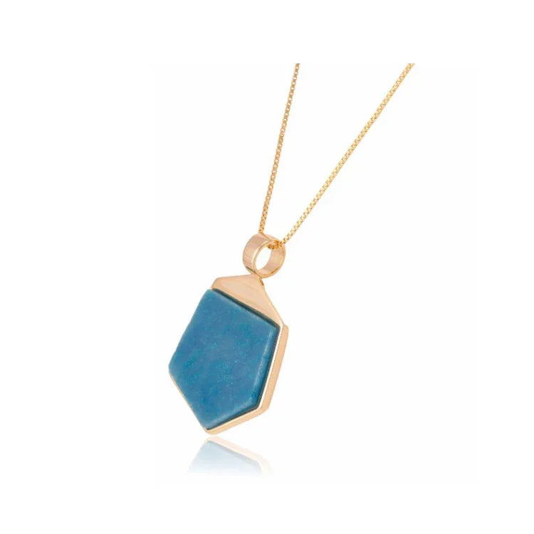 TURQUOISE QUARTZ LLUME NECKLACE| GOLD PLATED | OPULENCE | BRAINSTORM JEWELRY - Brainstorm Jewelry
