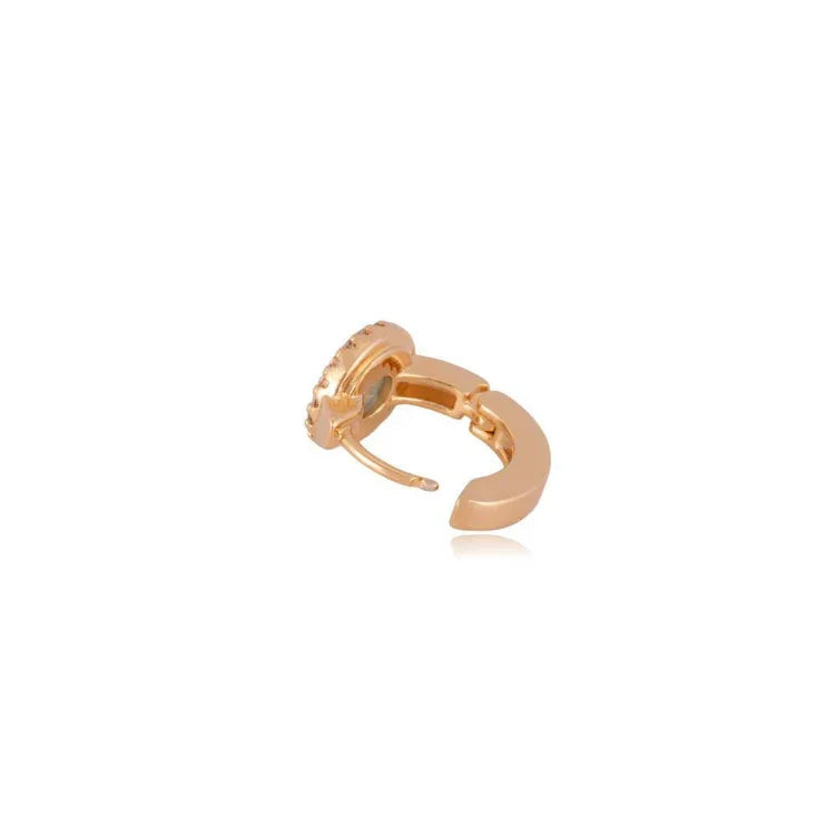 WHITE AGATE DRUSE HOOP EARRING | GOLD PLATED | MINIMALIST| BRAINSTORM JEWELRY - Brainstorm Jewelry