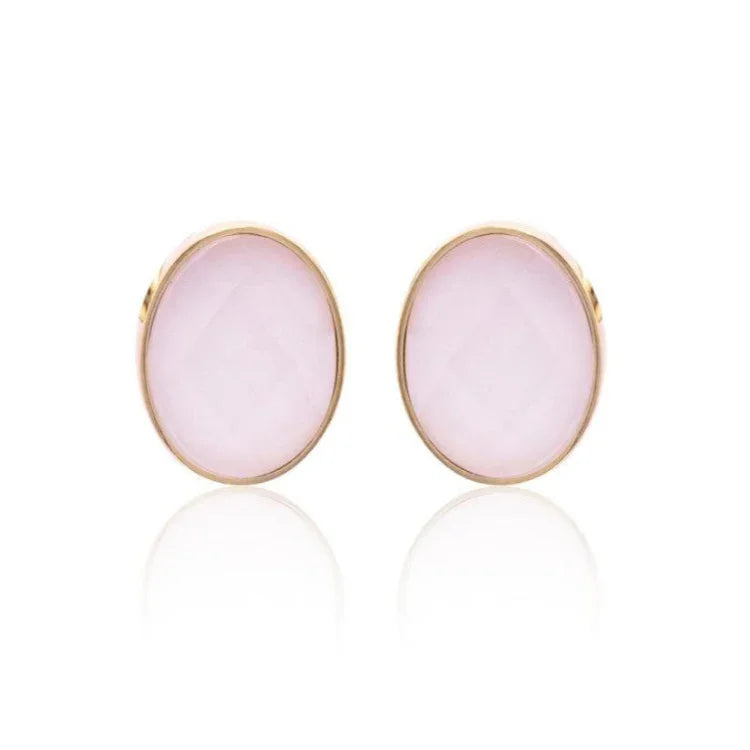 MILKY QUARTZ TRIBECA BIG EARRING | GOLD PLATED | NYFW | BRAINSTORM JEWELRY - Brainstorm Jewelry