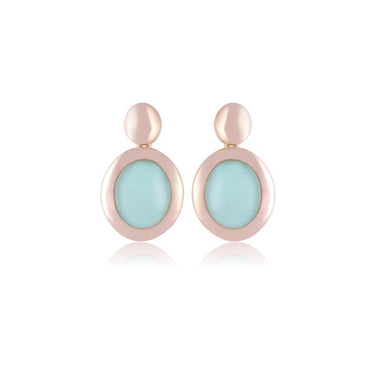 AQUAMARINE CRYSTAL AMAZING EARRING | GOLD PLATED | OPULENCE | BRAINSTORM JEWELRY