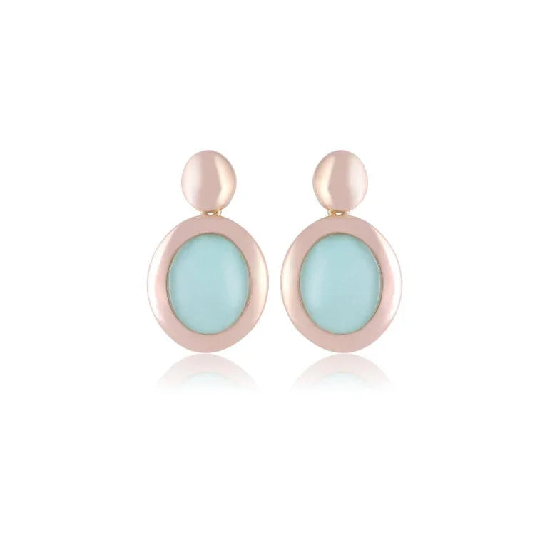 AQUAMARINE CRYSTAL AMAZING EARRING | GOLD PLATED | OPULENCE | BRAINSTORM JEWELRY - Brainstorm Jewelry