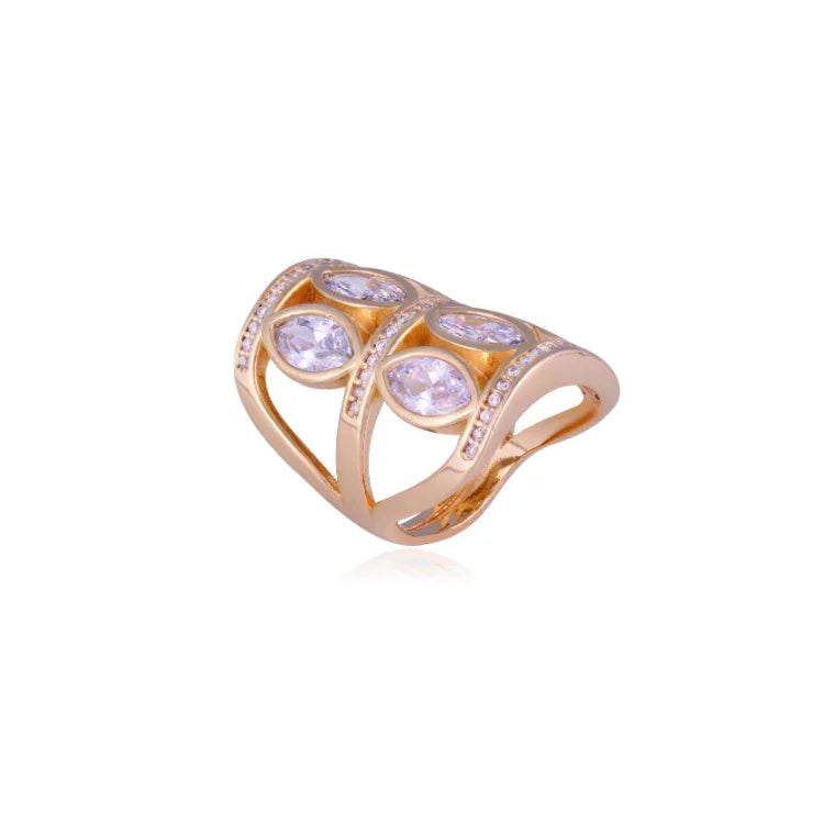ZIRCONIA CASCADE RING | GOLD PLATED | NEW RADIANT RANGE | BRAINSTORM JEWELRY - Brainstorm Jewelry