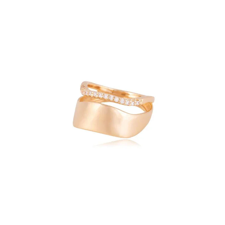 ZIRCONIA ROYAL RING | GOLD PLATED | OPULENCE | BRAINSTORM JEWELRY - Brainstorm Jewelry