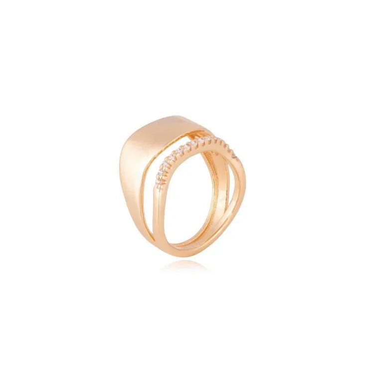 ZIRCONIA ROYAL RING | GOLD PLATED | OPULENCE | BRAINSTORM JEWELRY - Brainstorm Jewelry