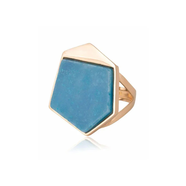 TURQUOISE QUARTZ LLUME RING | GOLD PLATED | OPULENCE | BRAINSTORM JEWELRY - Brainstorm Jewelry
