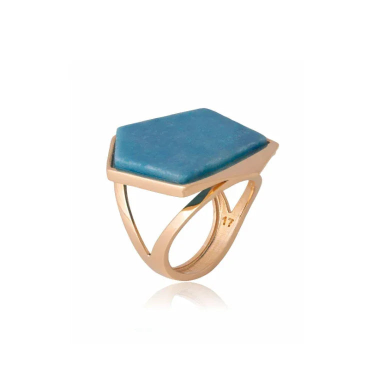 TURQUOISE QUARTZ LLUME RING | GOLD PLATED | OPULENCE | BRAINSTORM JEWELRY - Brainstorm Jewelry