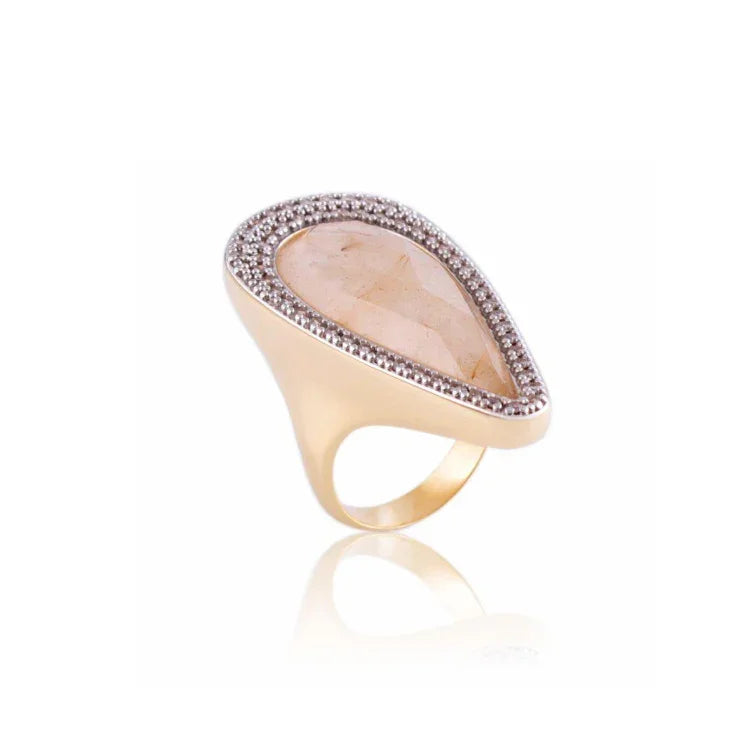 RUTILLATED QUARTZ GOSSAMER RING | GOLD PLATED | OPULENCE | BRAINSTORM JEWELRY - Brainstorm Jewelry