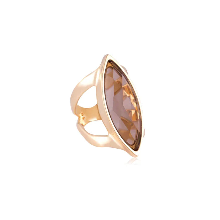 SMOKY QUARTZ ATOMIC RING | GOLD PLATED | OPULENCE | BRAINSTORM JEWELRY - Brainstorm Jewelry
