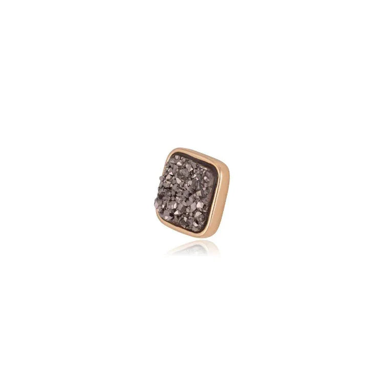PLATINUM DRUSE SMALL SQUARE EARRING | GOLD PLATED | NEW RADIANT RANGE | BRAINSTORM JEWELRY - Brainstorm Jewelry