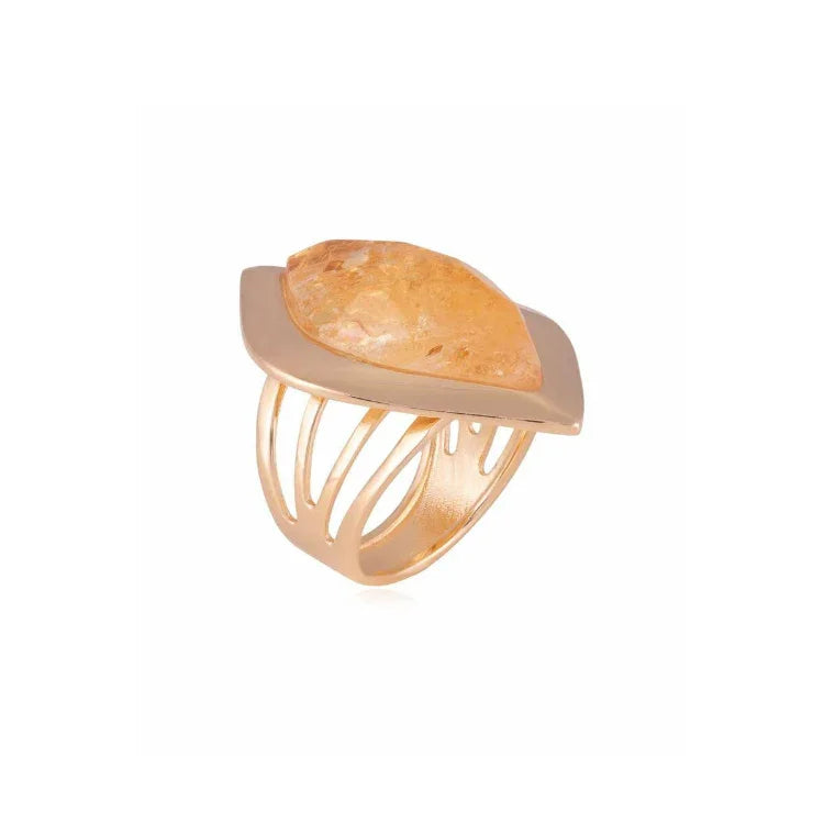 CITRINE SUNRISE RING | GOLD PLATED | MINIMALIST | BRAINSTORM JEWELRY - Brainstorm Jewelry