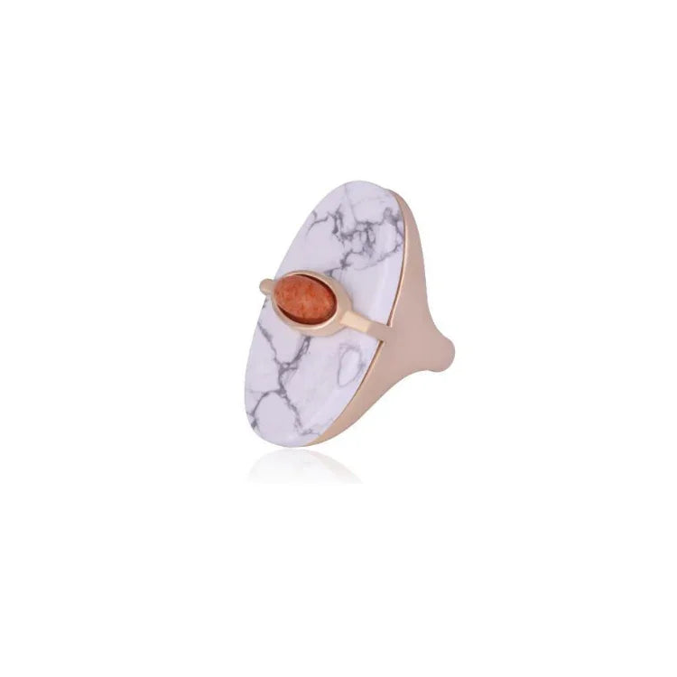 PORCELAIN AND FELDSPAR FABLE RING | GOLD PLATED | OPULENCE | BRAINSTORM JEWELRY - Brainstorm Jewelry