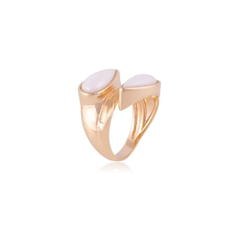 PORCELAIN IMPERIAL BRILLIANCE RING | GOLD PLATED | OPULENCE | BRAINSTORM JEWELRY - Brainstorm Jewelry