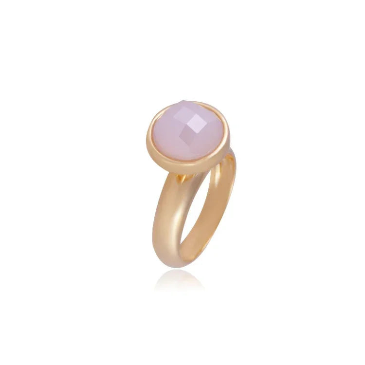 WHITE AGATE LOOP RING | GOLD PLATED | MINIMALIST| BRAINSTORM JEWELRY - Brainstorm Jewelry