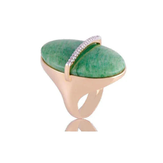 GREEN FELDSPAR CRIMSON EMBER RING | GOLD PLATED | NEW RADIANT RANGE | BRAINSTORM JEWELRY - Brainstorm Jewelry