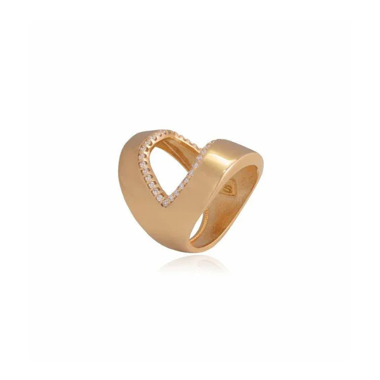 ZIRCONIA MERRY KISS SHARK RING | GOLD PLATED | SHINE BRIGHT | BRAINSTORM JEWELRY - Brainstorm Jewelry