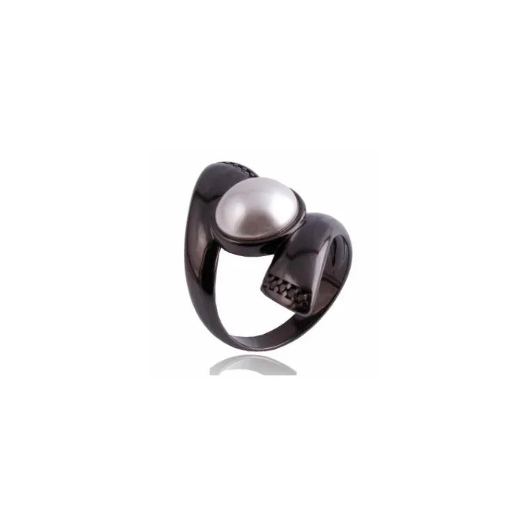 PEARL LUXURY RING | BLACK RHODIUM | ECLIPSE | BRAINSTORM JEWELRY - Brainstorm Jewelry