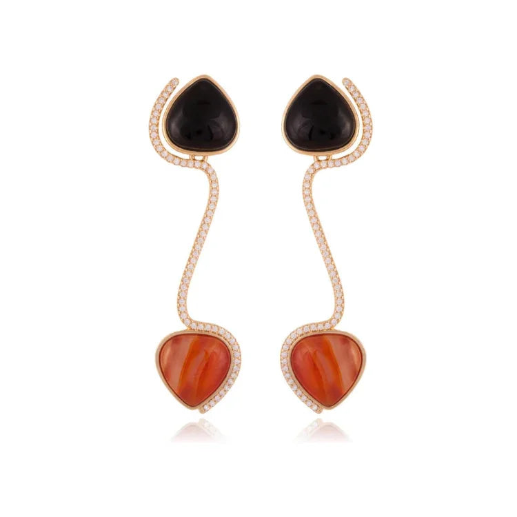 BLACK OBSIDIAN HEART EARRING | GOLD PLATED | NEW RADIANT RANGE | BRAINSTORM JEWELRY - Brainstorm Jewelry