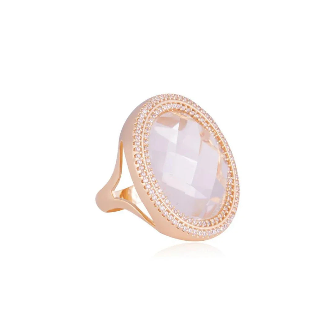 ROCKY CRYSTAL GREENWICH RING | GOLD PLATED | NYFW | BRAINSTORM JEWELRY - Brainstorm Jewelry