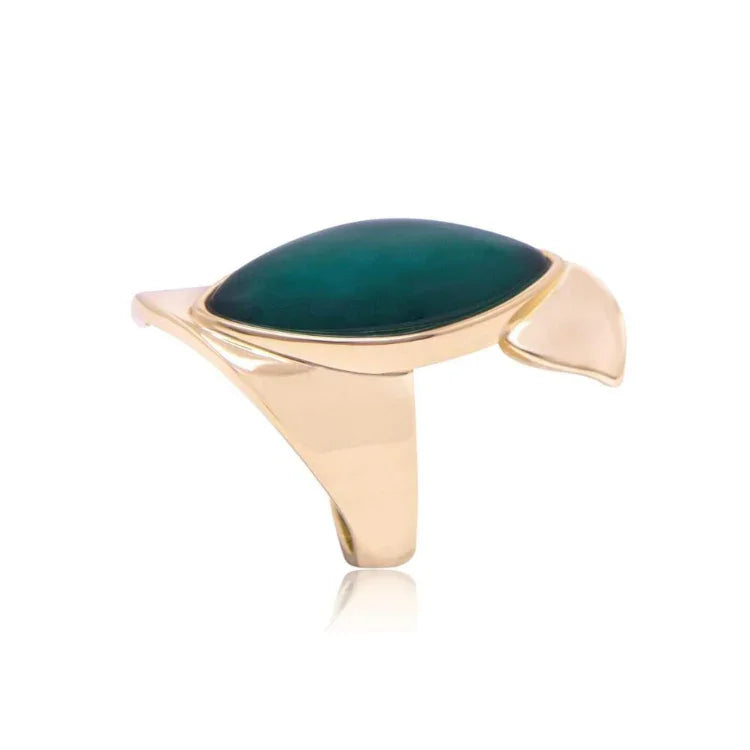 GREEN AGATE RIVERSIDE RING | GOLD PLATED | NYFW | BRAINSTORM JEWELRY - Brainstorm Jewelry