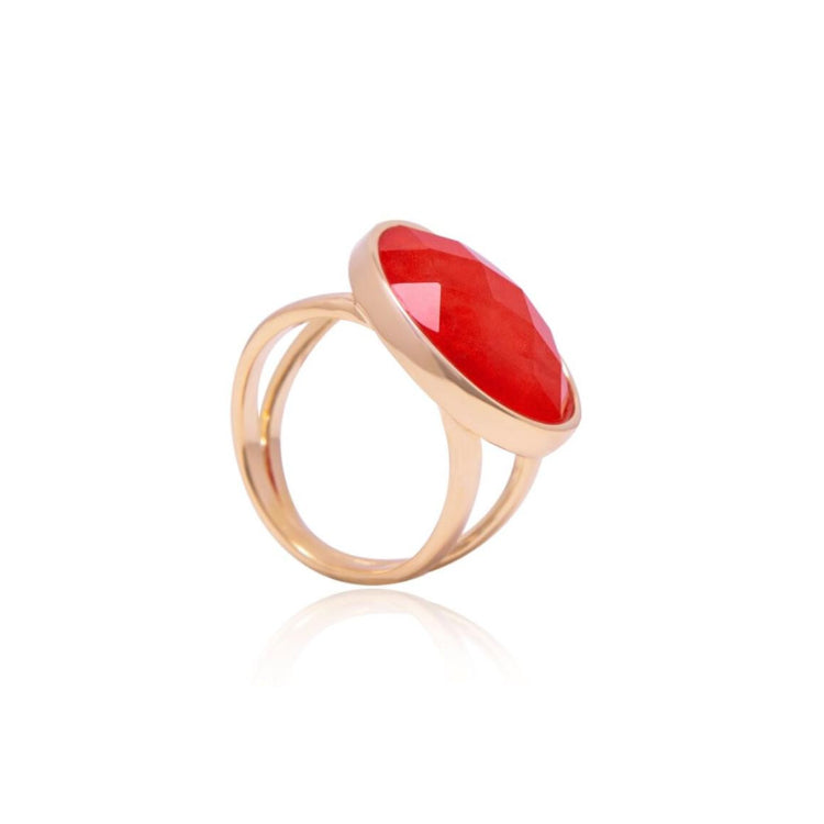 ANEL PEQUENO CHERY RED BIG APPLE BLING | BANHADO A OURO | NYFW | JOIAS BRAINSTORM