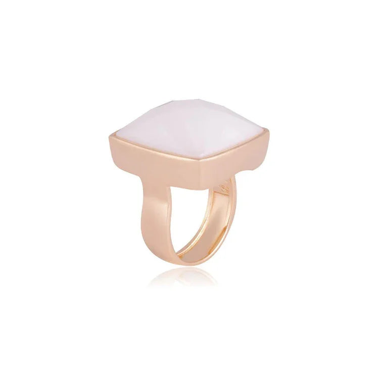 MOTHER OF PEARL HARLEM SMALL RING | GOLD PLATED | NYFW | BRAINSTORM JEWELRY - Brainstorm Jewelry